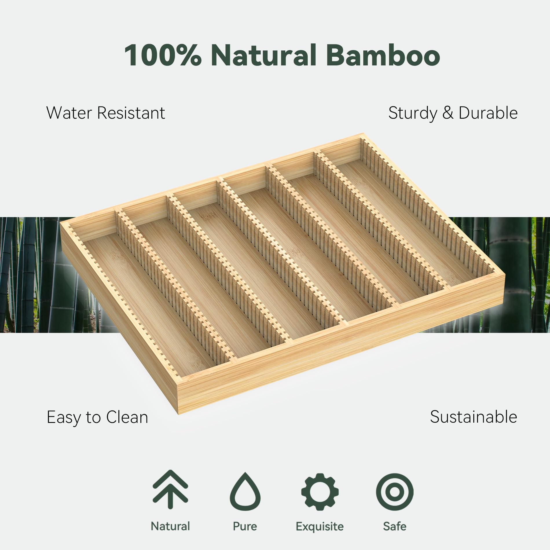 WELL WENG for Nespresso Vertuo Capsules - Premium Bamboo Coffee Pod Drawer Insert Organizer for Counter (48 Big or 60 Small Pods)