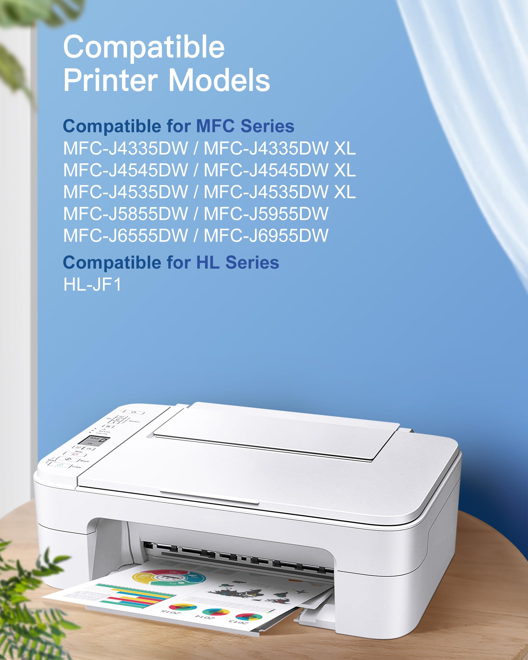 GPC Image LC406XL High Yield Ink Cartridge for Printer for LC406 Ink Cartridges LC406XL LC 406 XL use with MFC-J4535DW MFC-J4335DW MFC-J5855DW MFC-J6555DW Printer (4 Pack)