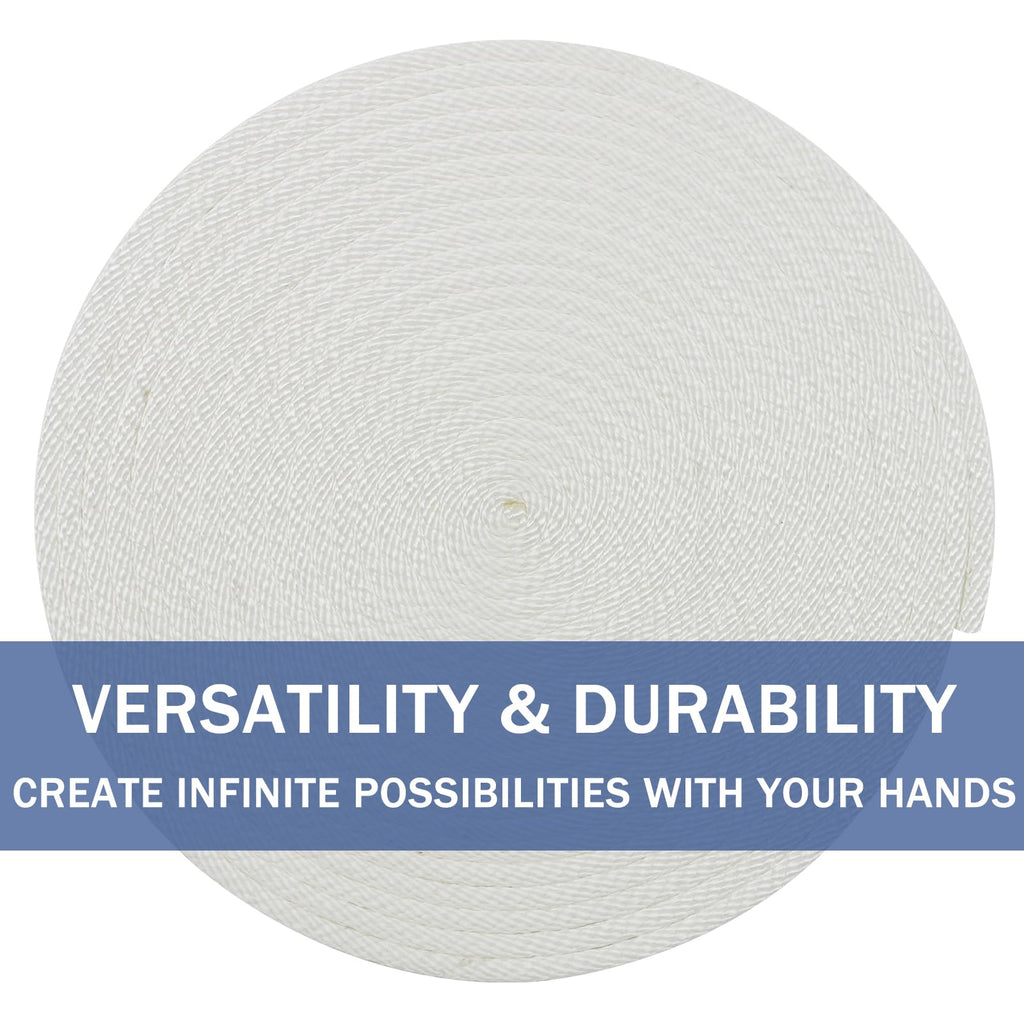 NQ Nylon Rope 30Mx 6mm Diameter, 1/4" x 100FT Inch Corde for Outdoor, Camping, Hiking, Heavy Duty Rope for Crafts, DIY for Clothesline, Swing, Flag Pole(White)