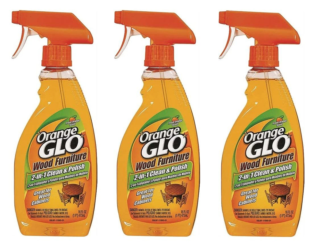Glo 640823841079 (Pack of 3) Wood Furniture 2-in-1 Clean and Polish, 48 Fl Oz Total