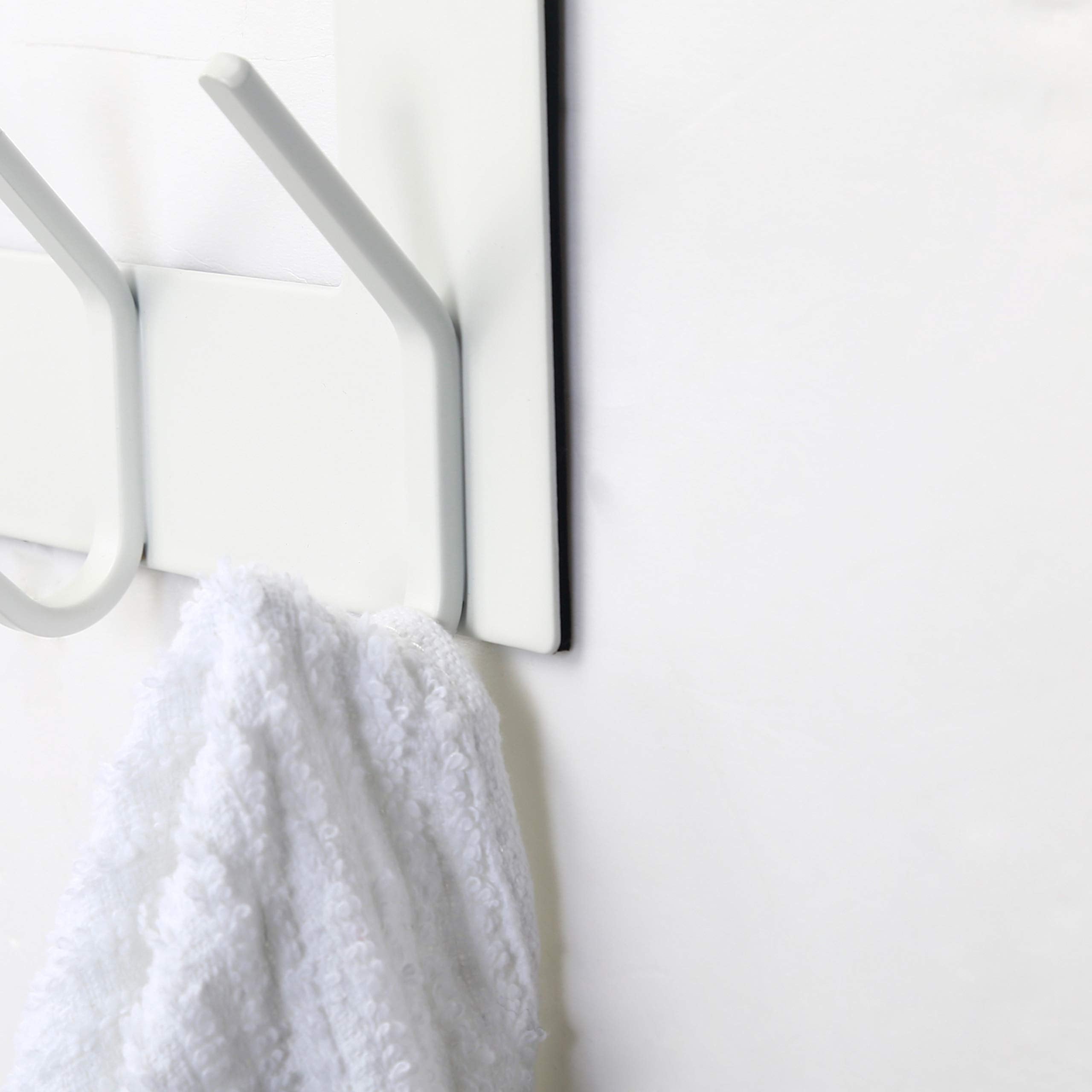 SKOLOO Over The Door Hook, Over The Door Coat Rack, Stainless Steel Over Door Coat Hanger for Hanging Clothes, Towel, Robes, Purse, Over Door Hooks for Bathroom Bedroom,White