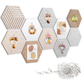Weldomcor Hexagon Cork Board Tiles 10 Pack Cute Felt Bulletin Boards with 30 Push Pins, 12''x10'' Small Adhesive Pin Display Board Decorative Photo Memo Notes Pinboard for Office Wall Dorm Home Decor