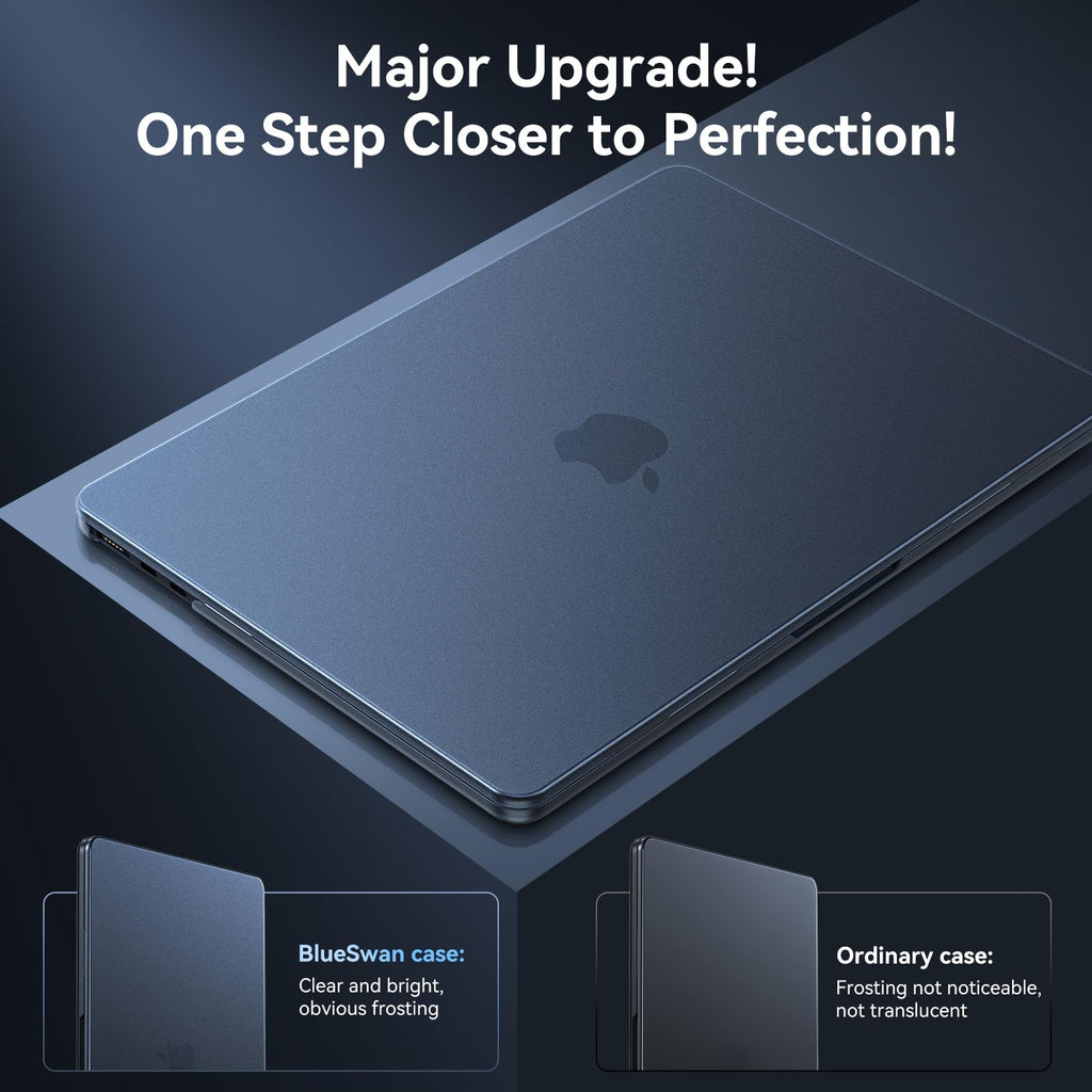 BlueSwan for MacBook Air 13 inch Case, M5 M4 M3 M2 2026-2022 A3449 A3240 A3113 A2681, 100% Match Official Color, Anti Scratch, Easy to Snap on, Air 13.6'' Hard Protective Laptop Cover, Midnight Blue