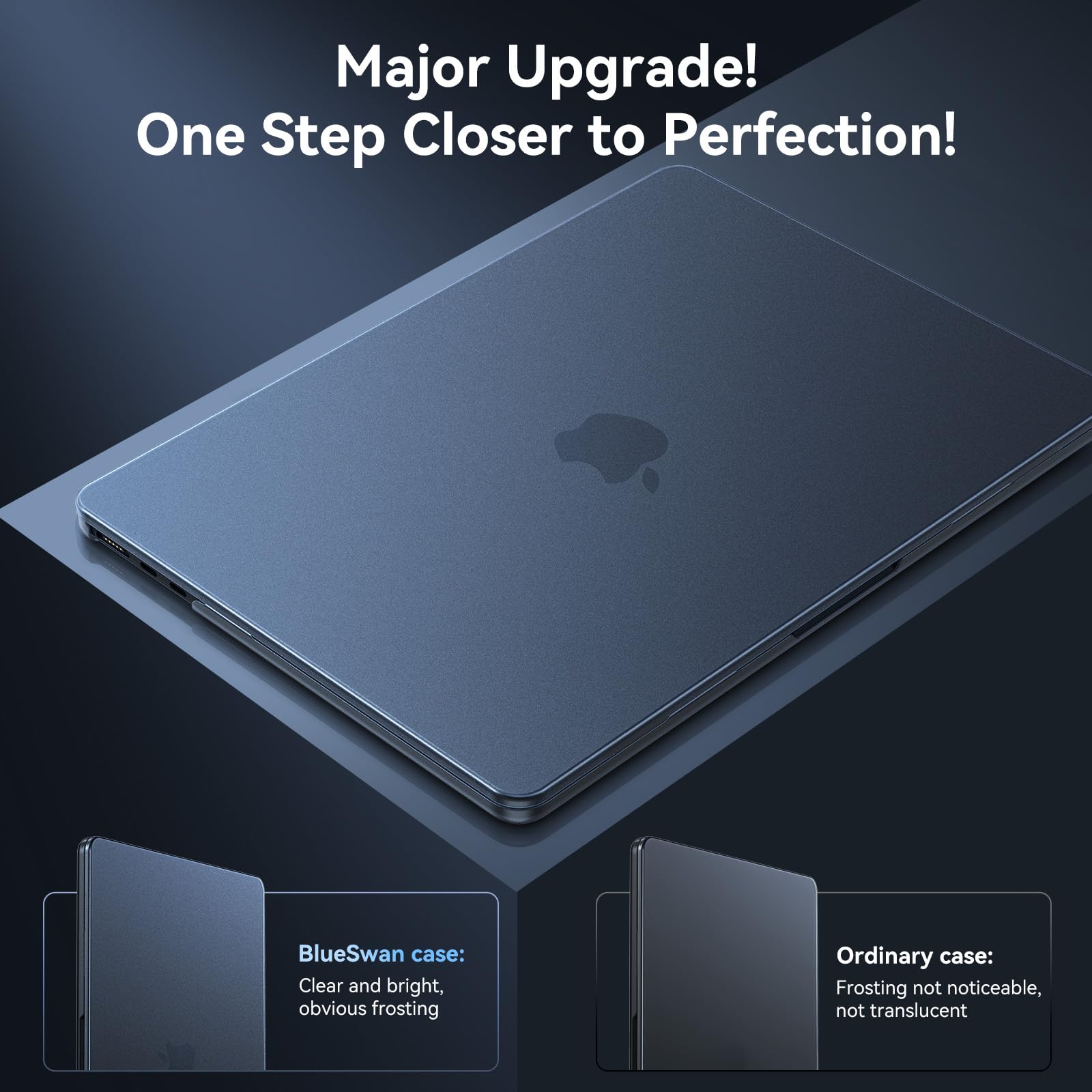 BlueSwan for MacBook Air 13 inch Case, M5 M4 M3 M2 2026-2022 A3449 A3240 A3113 A2681, 100% Match Official Color, Anti Scratch, Easy to Snap on, Air 13.6'' Hard Protective Laptop Cover, Midnight Blue