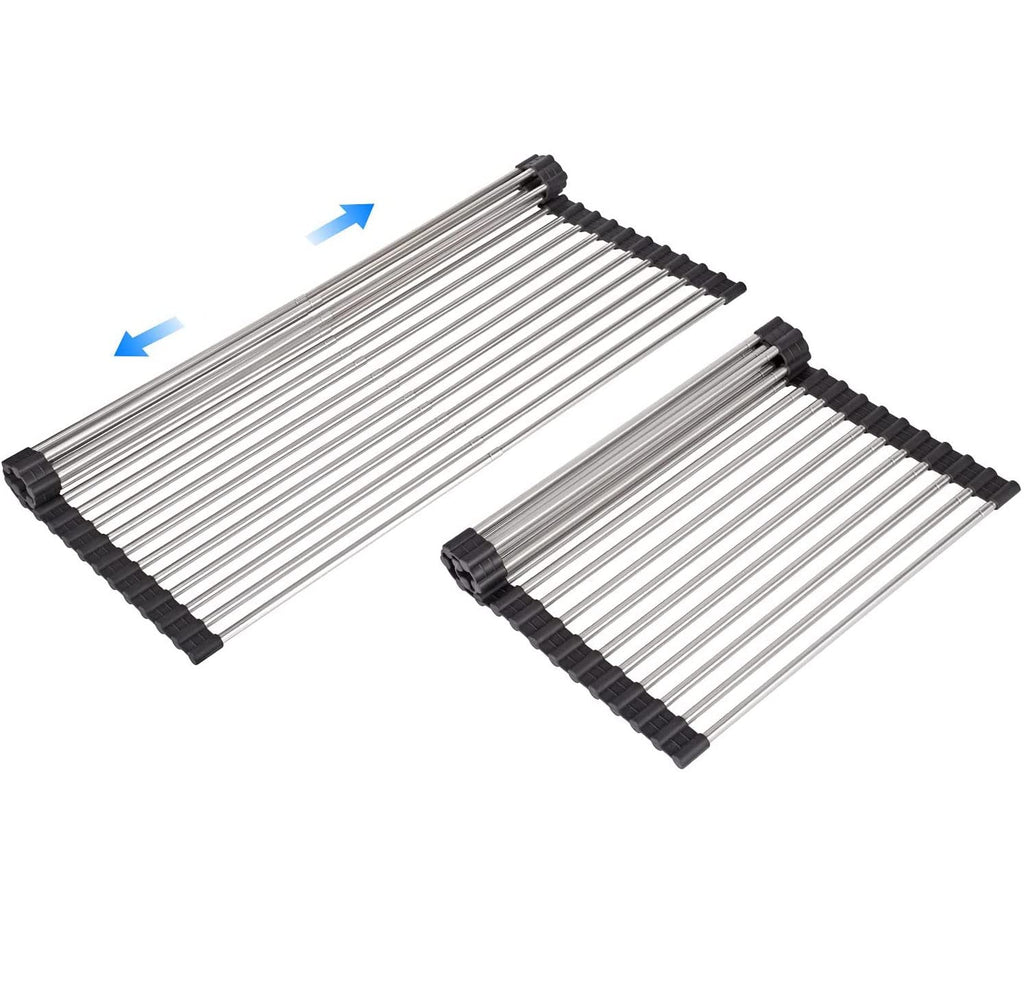 Roll up Dish Drying Rack Over The Sink Kitchen Roll up Sink Drying Rack Portable Dish Rack Dish Drainer (12.79’’21.25’’)