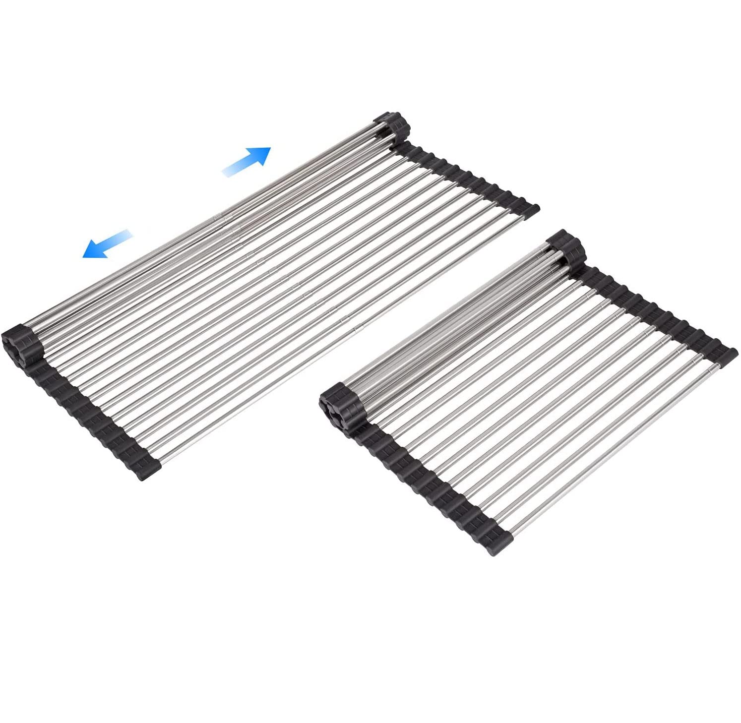 Roll up Dish Drying Rack Over The Sink Kitchen Roll up Sink Drying Rack Portable Dish Rack Dish Drainer (12.79’’21.25’’)