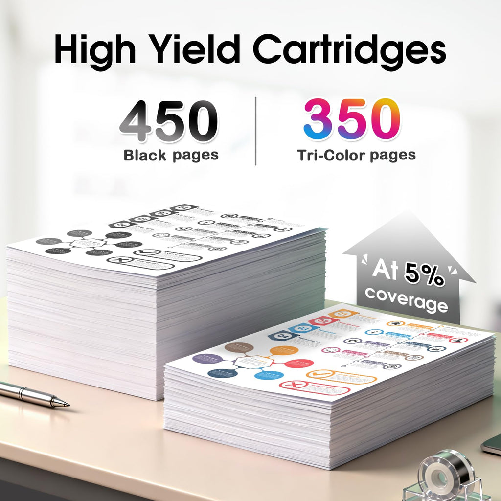 245XL 246XL Ink Cartridges Combo Pack High Yield Replacement for Canon PG-245 XL CL-246 XL – Compatible with Pixma TR4520 TR4527 MG2522 MG2520 MX490 MX492 MG2920, 1 Black 1 Tri-Color, 2 Pack