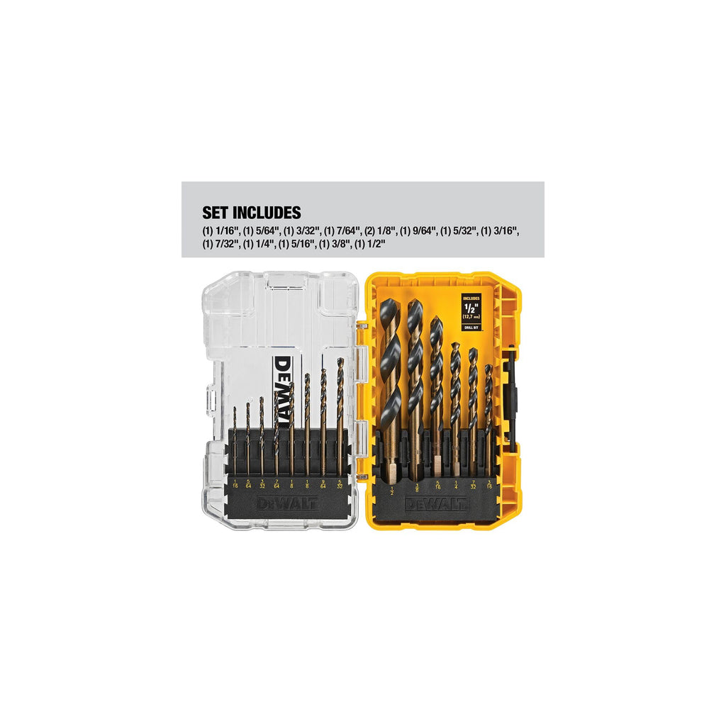 DEWALT Drill Bit Set, Black and Gold, 14-Piece (DWA1184)