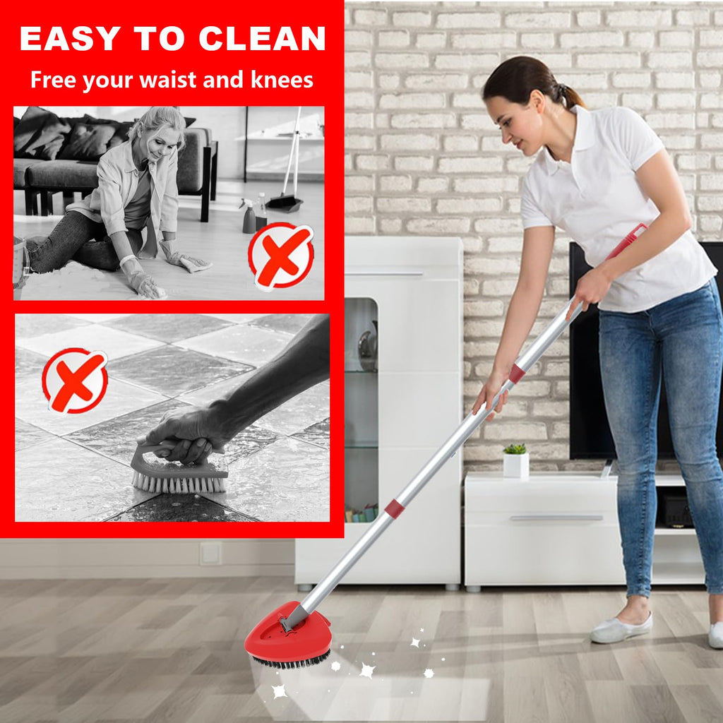 OKcedier 2 Pack Upgrade Scrub Brush Replace Heads Compatible with Vileda EasyWring 1 Tank Spin Mop, Replacement Scrubber Head Brush,Floor Cleaning Brush,More Layers of Bristles for Bathroom, Deck