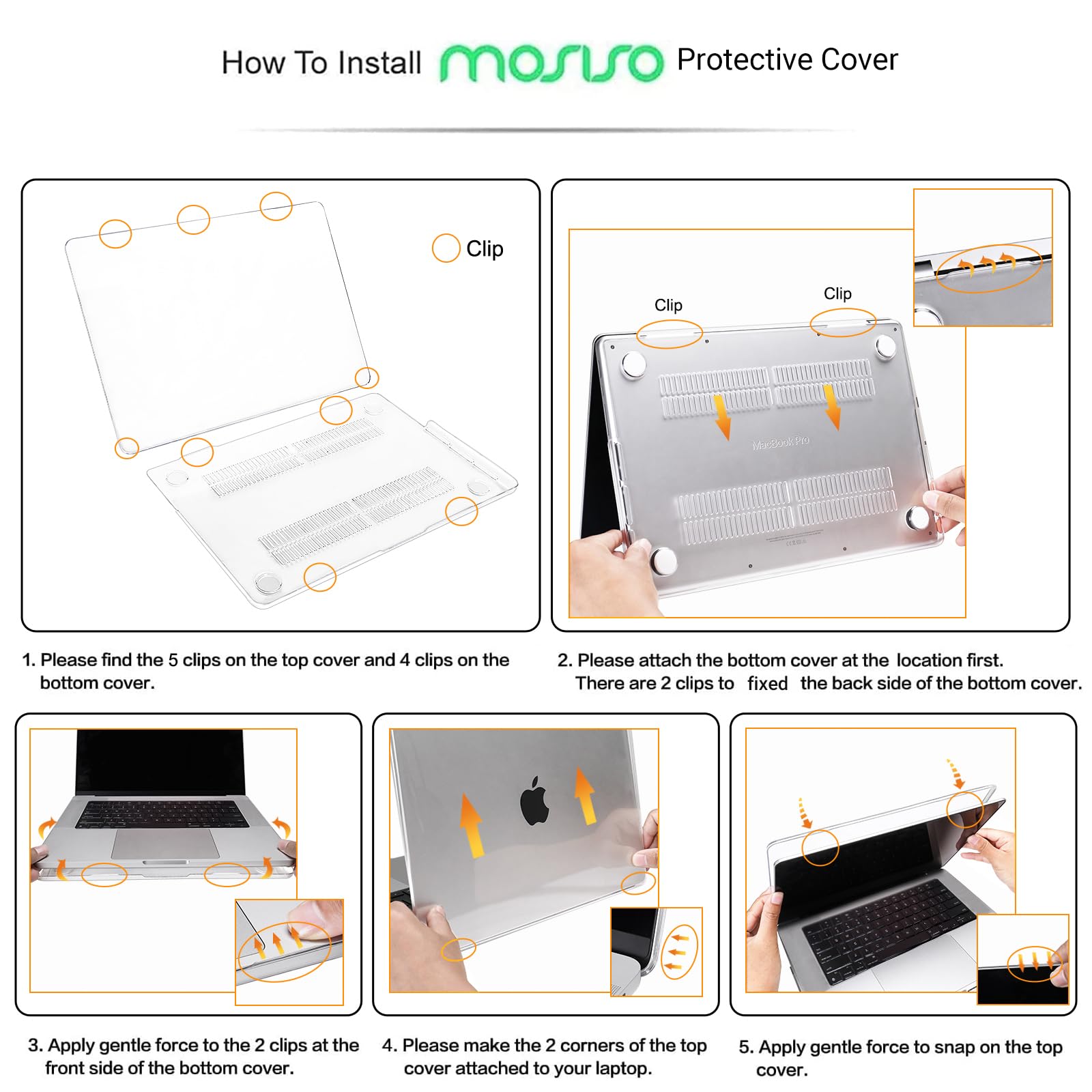 MOSISO Compatible with MacBook Pro 16 inch Case 2026 M5 2025-2021 M4 M3 M2 M1 A3429 A3428 A3403 A3186 A2991 A2780 A2485, Protective Plastic Hard Shell&Keyboard Cover&Type C, Crystal Clear