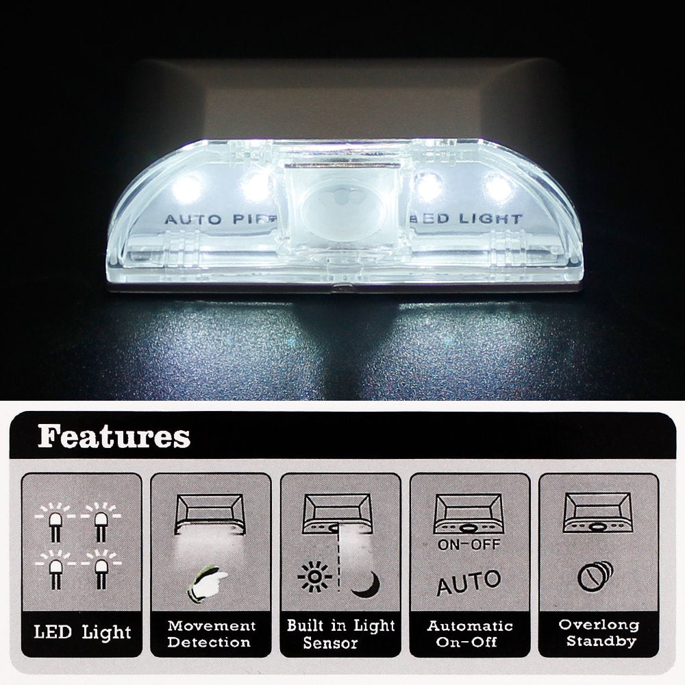 2 Pack Keyhole Light, SENHAI PIR Infrared IR Wireless Door Lock Lamp, Auto Sensor Motion Detector, 4 LED Bulbs