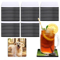 Okllen 50 Pack Square Sublimation Blank Coaster, Sublimation Blank Cup Mat, Rubber Heat Transfer Press Cup Coaster for Thermal Sublimation DIY Crafts, 3.5x3.5 Inches/ 5MM Thickness