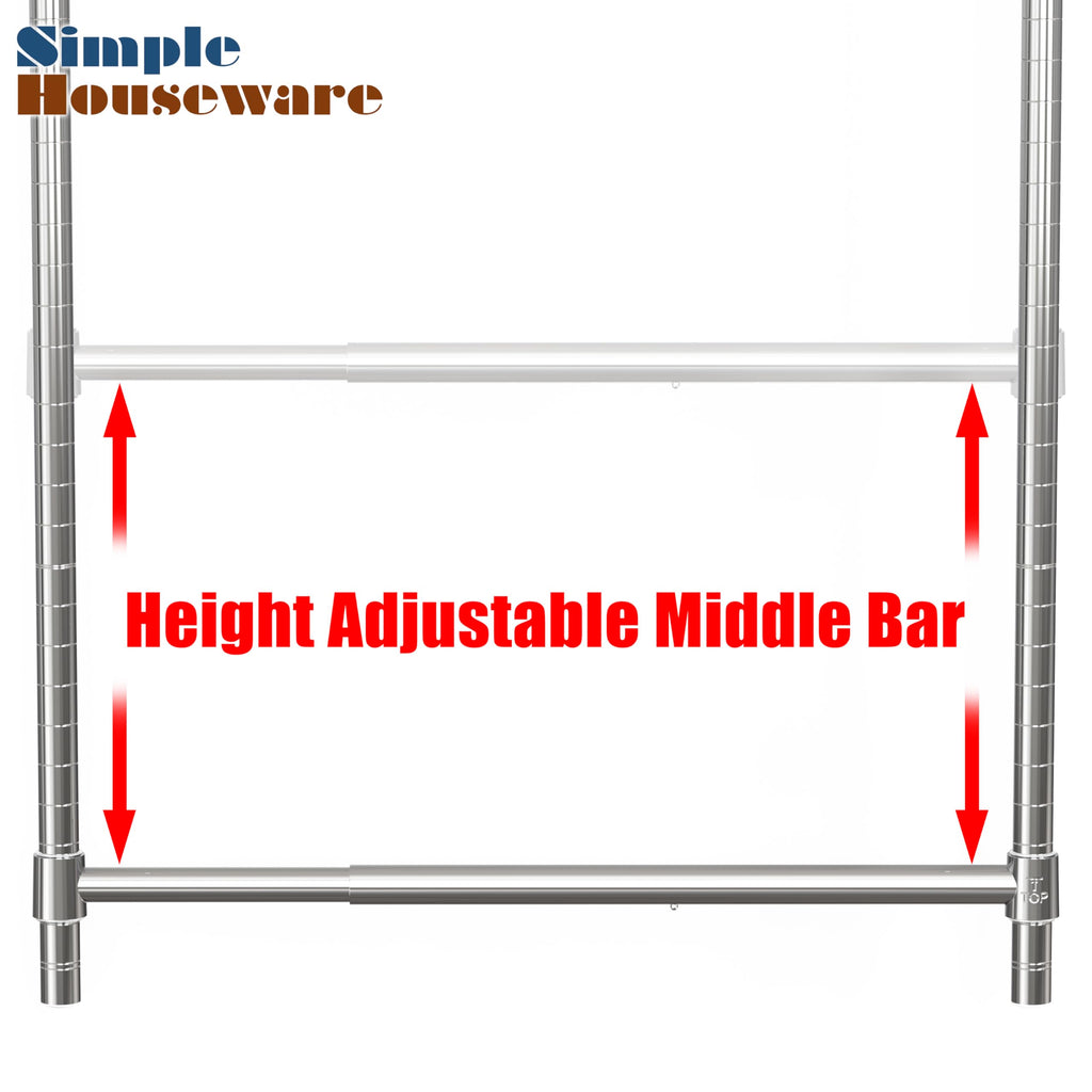 Simple Houseware 18 to 30 Inch Adjustable Closet Hanging Rod, Chrome