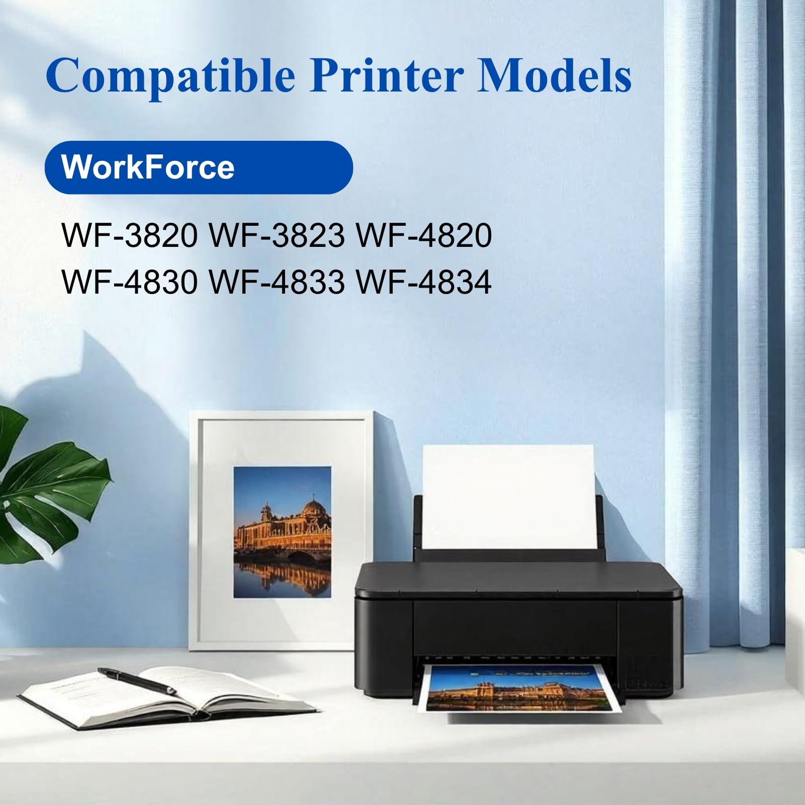 for 822XL Ink Cartridges Latest Upgrade Remanufactured for Epson 822XL Ink Cartridges to use with WF-3820 WF-3823 WF-4820 WF-4830 WF-4833 WF-4834 Printer (5 Pack, 2 Black Cyan Magenta Yellow)