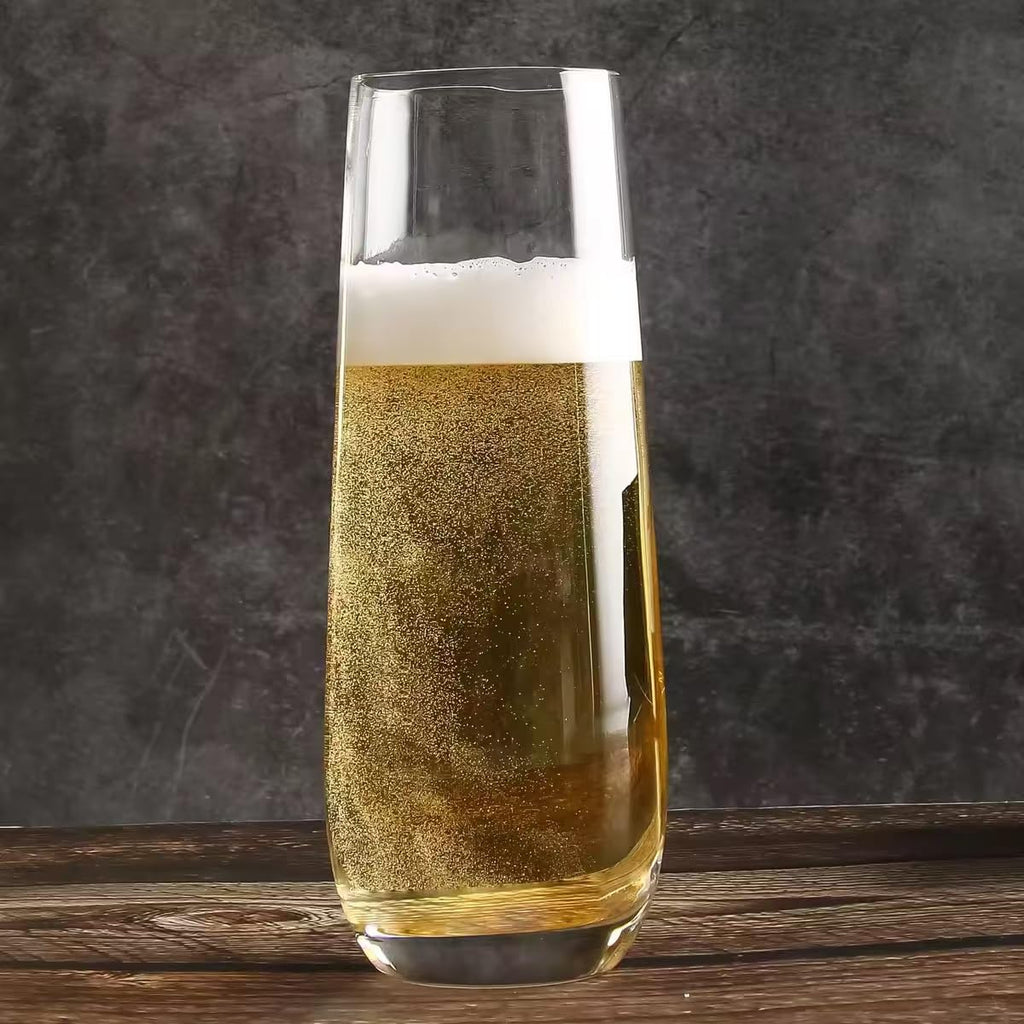 UMI UMIZILI Champagne Glasses Set of 12, Stemless Champagne Fltute with Mordern Shape, Sparkling Bubble Wine Glasses for Party Bar Resturant Clear, Dishwasher safe