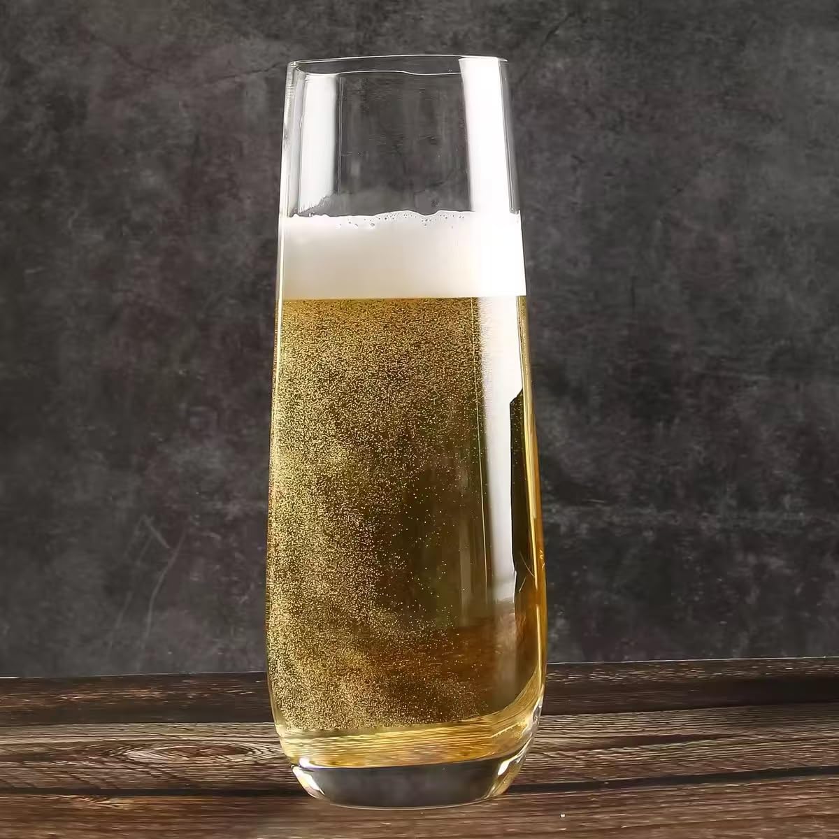UMI UMIZILI Champagne Glasses Set of 12, Stemless Champagne Fltute with Mordern Shape, Sparkling Bubble Wine Glasses for Party Bar Resturant Clear, Dishwasher safe