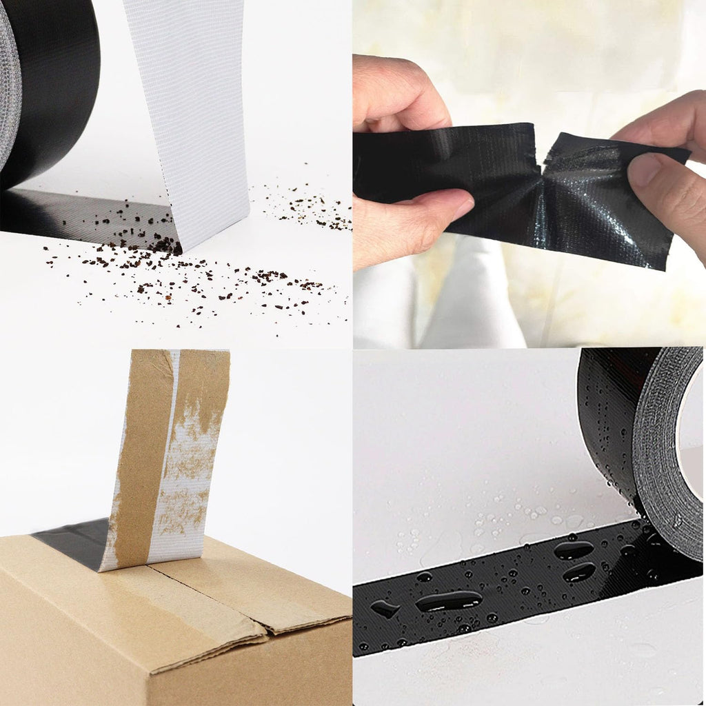 CHUANGSEED 1Roll Multi-Purpose Tape Black Heavy Duty Duct Tape 3Inches X 55Yds Wide Tape Strong Duct Tape Residue Free for Crafts and Repair Black Duct Tape