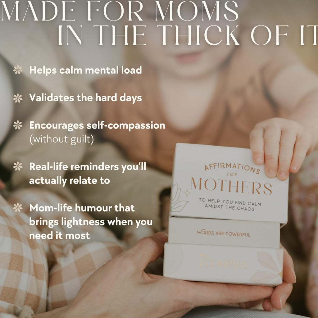 7th Compass Affirmations for Mothers – 52 Positive Daily Affirmation Cards for Women in Motherhood, New Mom Gift, Mindfulness & Self Care Cards, Postpartum Encouragement, Mother’s Day