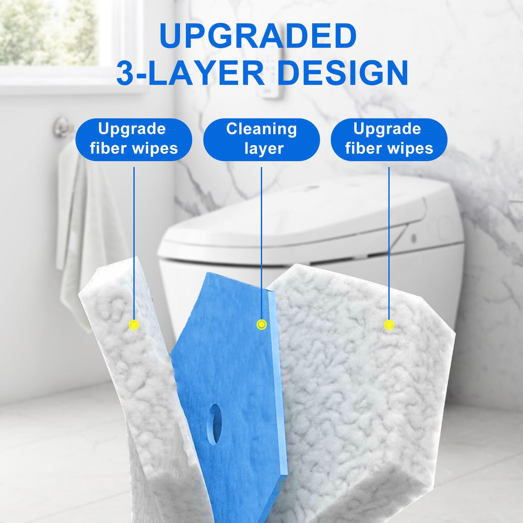 30 Count Toilet Wand Refills for Clorox, Disposable Toilet Brush Compatible with Clorox ToiletWand Cleaning System, Upgrade Fiber Bowl Cleaner Brush for Closestool Cleaning