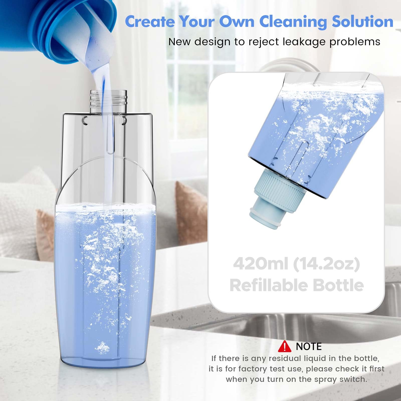 VENETIO Premium Microfibre Spray Mop with Refillable Sprayer for Quick Dry and Wet Floor Cleaning or Dusting | Wood, Laminate, Tile, Vinyl, Hardwood Floor Mop with 3 Reusable and Washable Pads, Blue