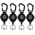 4 Pack Retractable Keychain Heavy Duty Carabiner Badge Holder with 23.6 inch Cord Sturdy Badge Reel ID Holder Extendable Key Ring for Men Home
