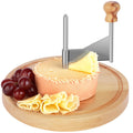 HIERTAOP Cheese Curler, Stainless Steel Shaver, Wooden Cheese Slicer Board, Rust-Proof Multifunctional Chocolate Flower Shaver, Perfect for Cheese Wheel or Chocolate 8.7×5.6 Inch