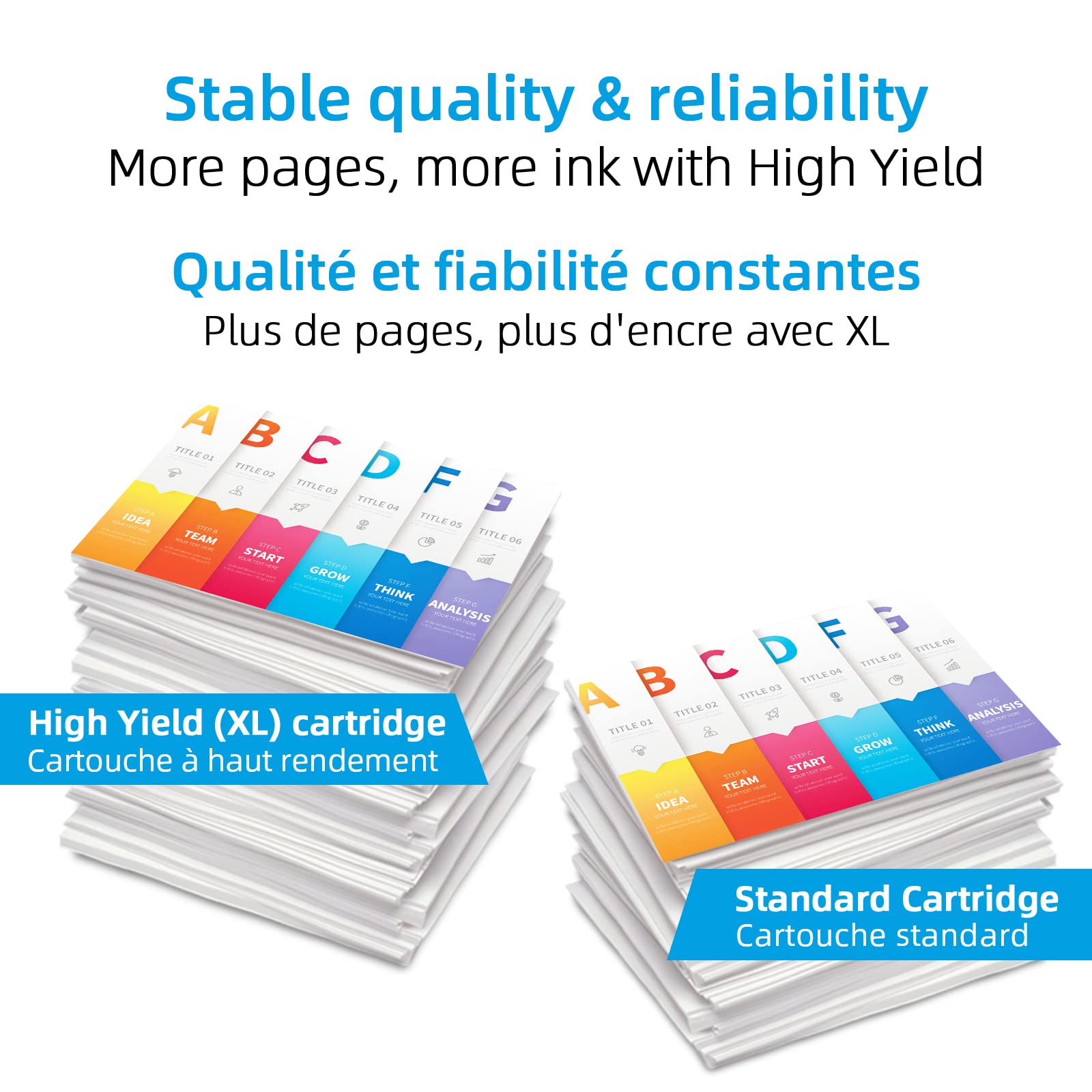 High Yield 65XL Black Color Ink Compatible for HP 65 Ink Cartridges, Compatible for HP 65XL Ink Cartridge Black/Color, Compatible for Envy 5055 5052 DeskJet 3755 3700 3752 2600 Printer