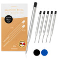 MESMOS 6 Pack 3.9 inch (9.8cm) Pen Refills, Compatible with Parker Pen, Replacement Ink Refills, 1.0mm Smooth Writing Tip Ballpoint Cartridge (Ballpoint - Black Ink 1mm)