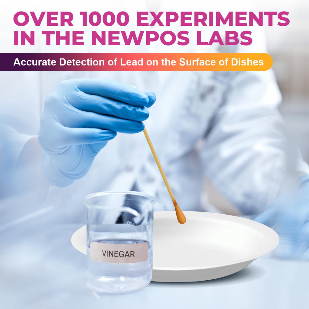 NewPos Lead Test Kit: 30 Swabs Accurately Formulated Lead Paint Test Kit Testing for Dishes Paint Cups Ceramics and All Surfaces - Results in 30 Seconds Lead Detector