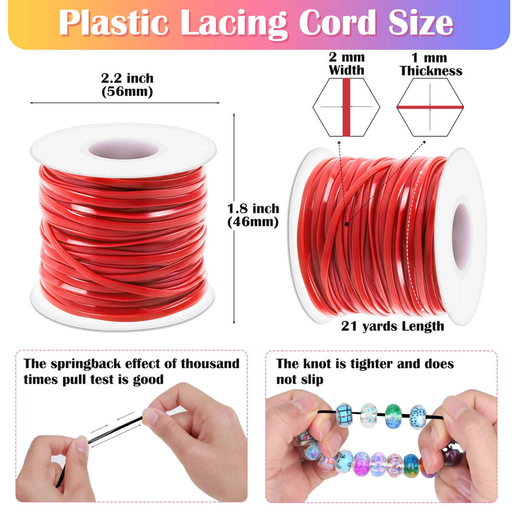 Lanyard String Kit, Cridoz 6Pack Plastic Lacing Cord Gimp String Lanyard Weaving Kit for Boondoggle, Bracelets, Keychains, Crafts