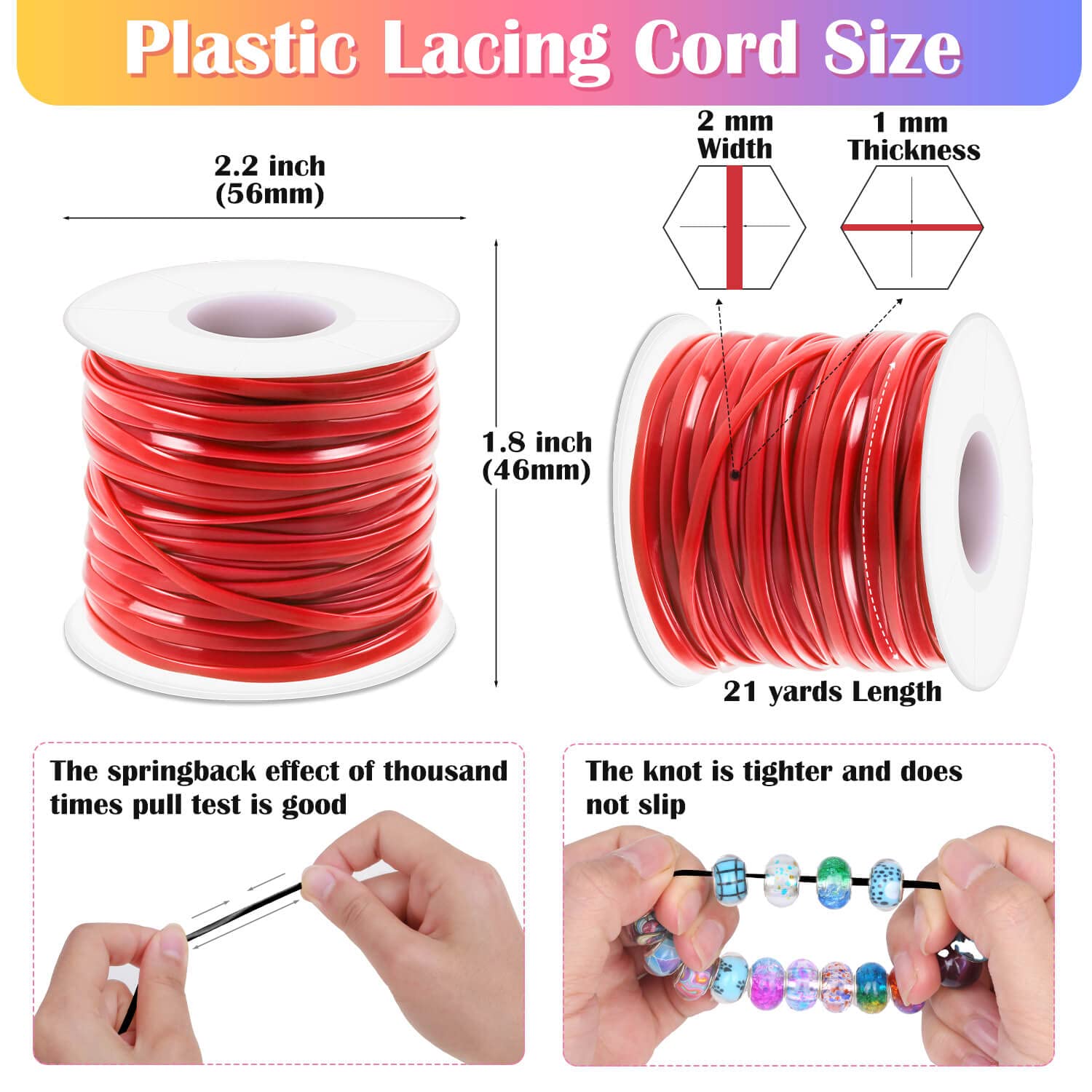 Lanyard String Kit, Cridoz 6Pack Plastic Lacing Cord Gimp String Lanyard Weaving Kit for Boondoggle, Bracelets, Keychains, Crafts