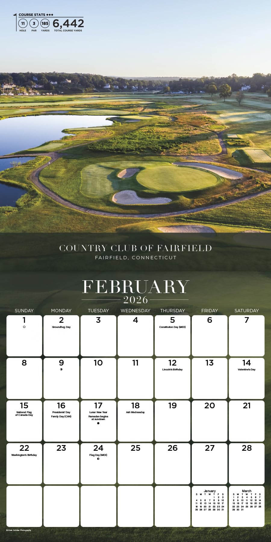 2026 Sports Illustrated Golf Courses Wall Calendar