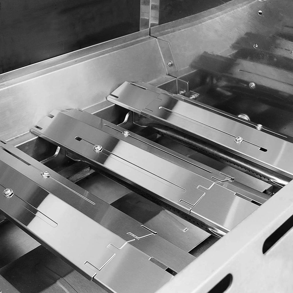 Hisencn Universal Heat Plate Shield, Adjustable from 11.75" to 21" Stainless Steel Flavorizer Bar, Burner Cover, Flame Tamer Heat Tent for Charbroil, Brinkmann,Dynaglo, Uniflame Gas Grill, 3 Pack