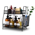 LEMIKKLE Bathroom Organizers Countertop, Make-up Shelf Organizer Counter, Spice Rack VanityOrganizer Storage for Bathroom/Kitchen/Bedroom (Black)
