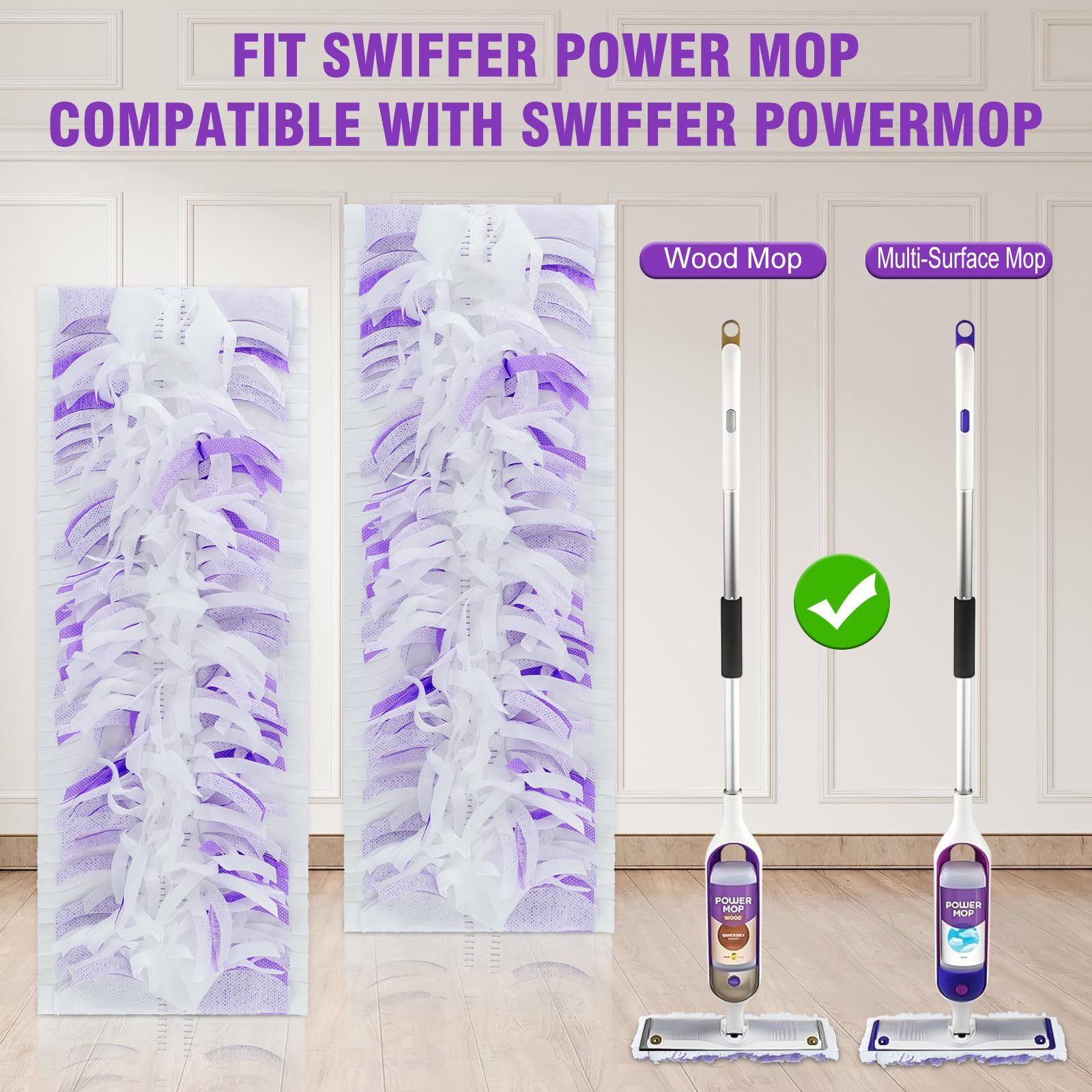 25 Pack Disposable Power Mop Refills for Swiffer Power Mop,Spray Wet Pads Refill for Swiffer,Disposable Swifter Mopping Pads Refills for Multi-Surface Floor Cleaning