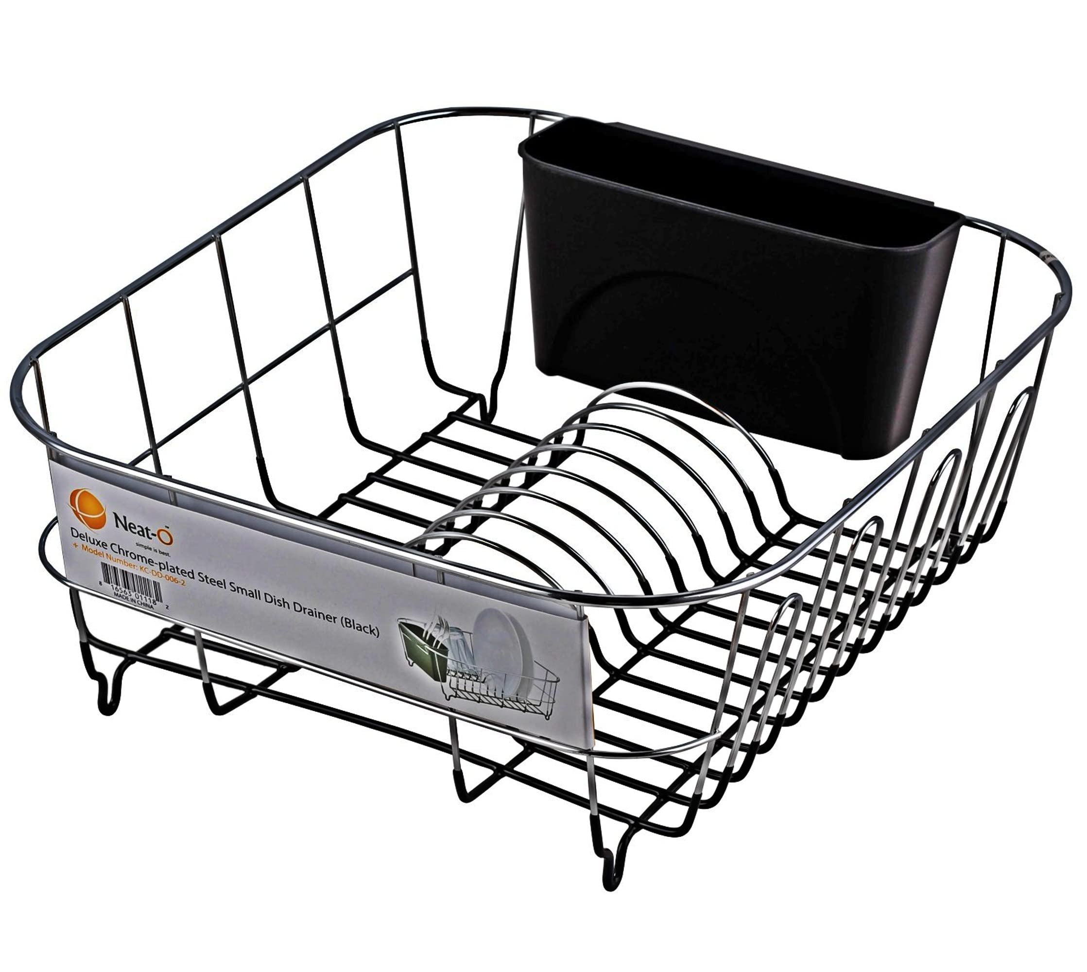Deluxe Chrome-plated Steel Small Dish Drainers (Black)