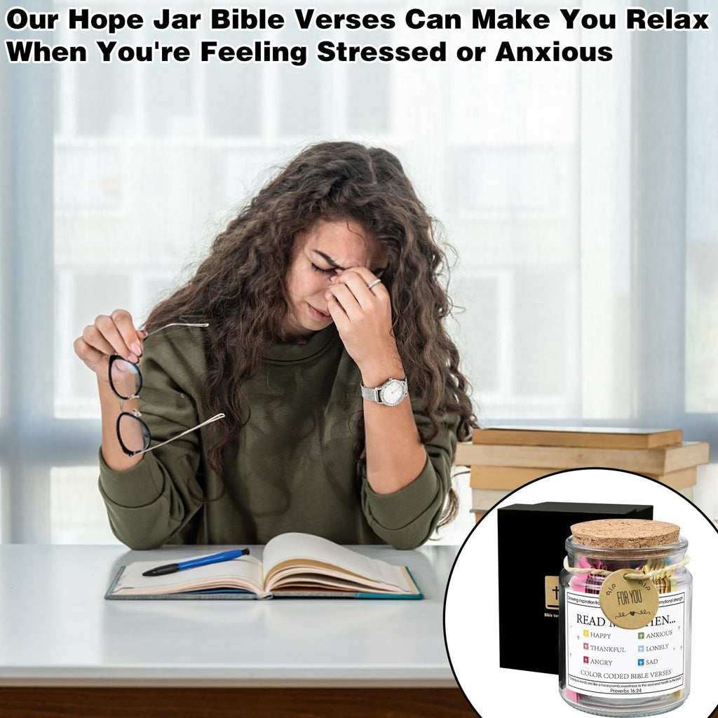 Bible Verse Jar, Read Me When Bible Verses Jar the Hope Jar Bible Verses, Bible Jar with 90 Coloring Scriptures, Prayer Bible Verses in a Jar Bible Verses for Emotions and Feelings, Christian Gifts