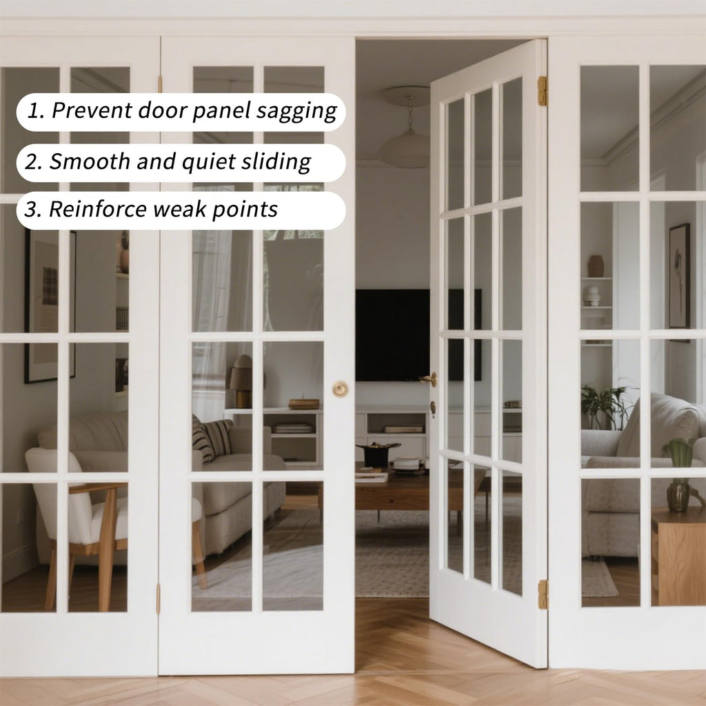 Penitue Bi-Fold Door Repair Kit for 1-3/8" Wood Doors, 8 N7192 Repair Brackets 2 N7266 Top Pivot & 2 Guide Wheels 4 N7538 Bottom Pivot Pins (3/8" & 7/16") for Folding Closet Door Hardware