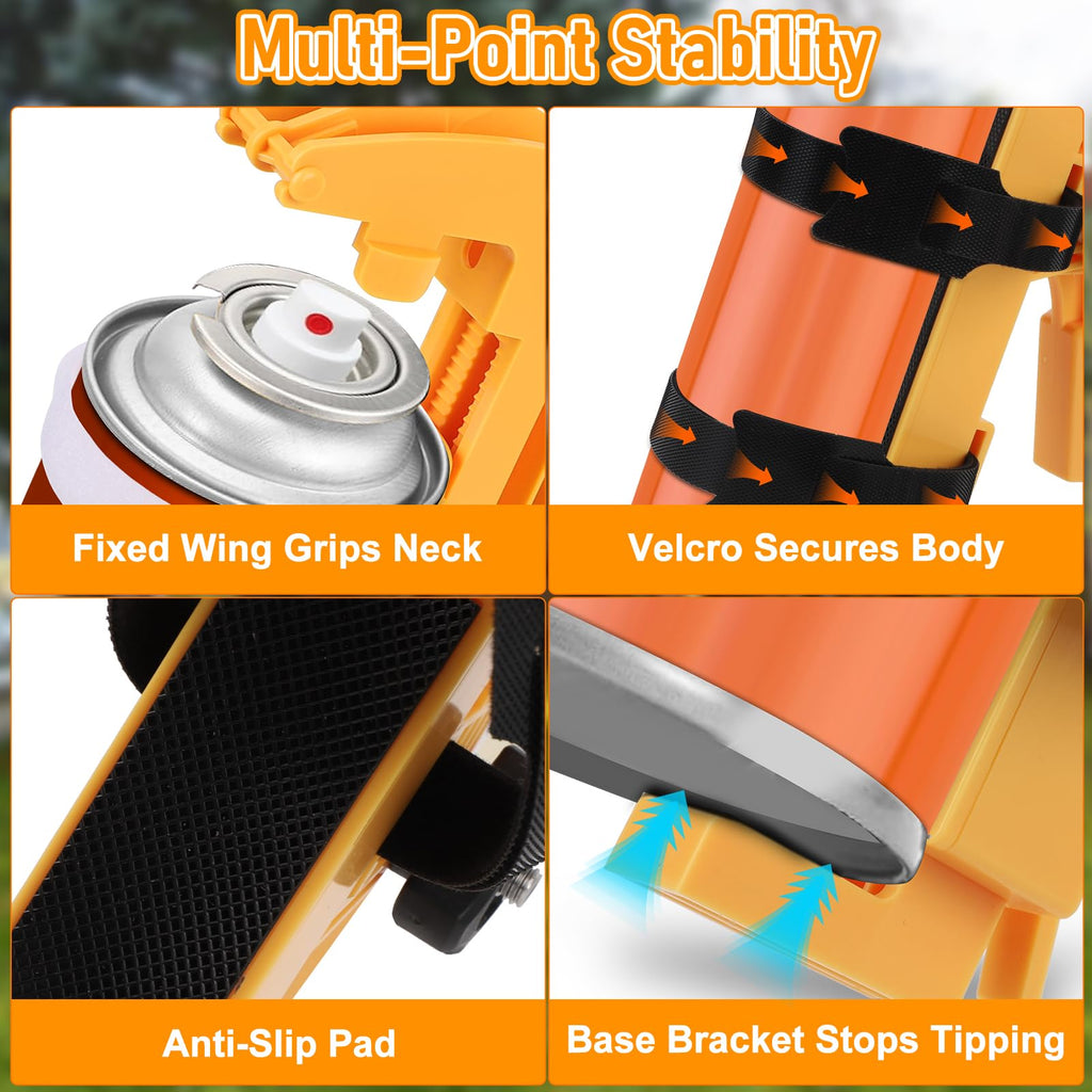 WODHMIEY Spray Can Extension Pole Adaptor, Sprayer Aerosol Can Extension Pole Adaptor, Adjustable Bottom Bracket for 9.0-13.6in Spray Cans with Loop Fastener ABS Material