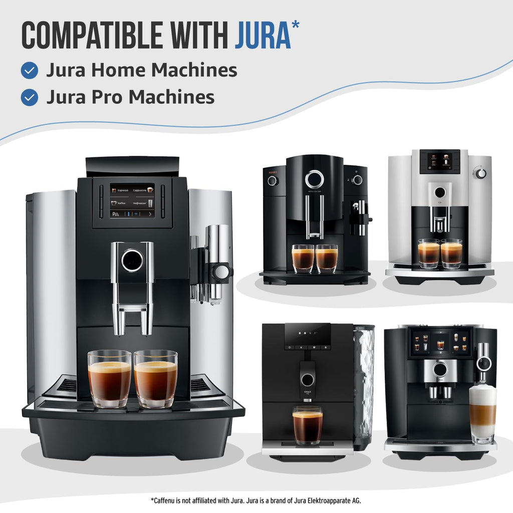 Jura Compatible Cleaning Tablets. 30 Tablets Cleaning. Coffee Cleaning Tablets - Cleans Internal Parts, Portafilter, Inaccessible Areas. Use On All Home & Pro Jura Coffee Machines.