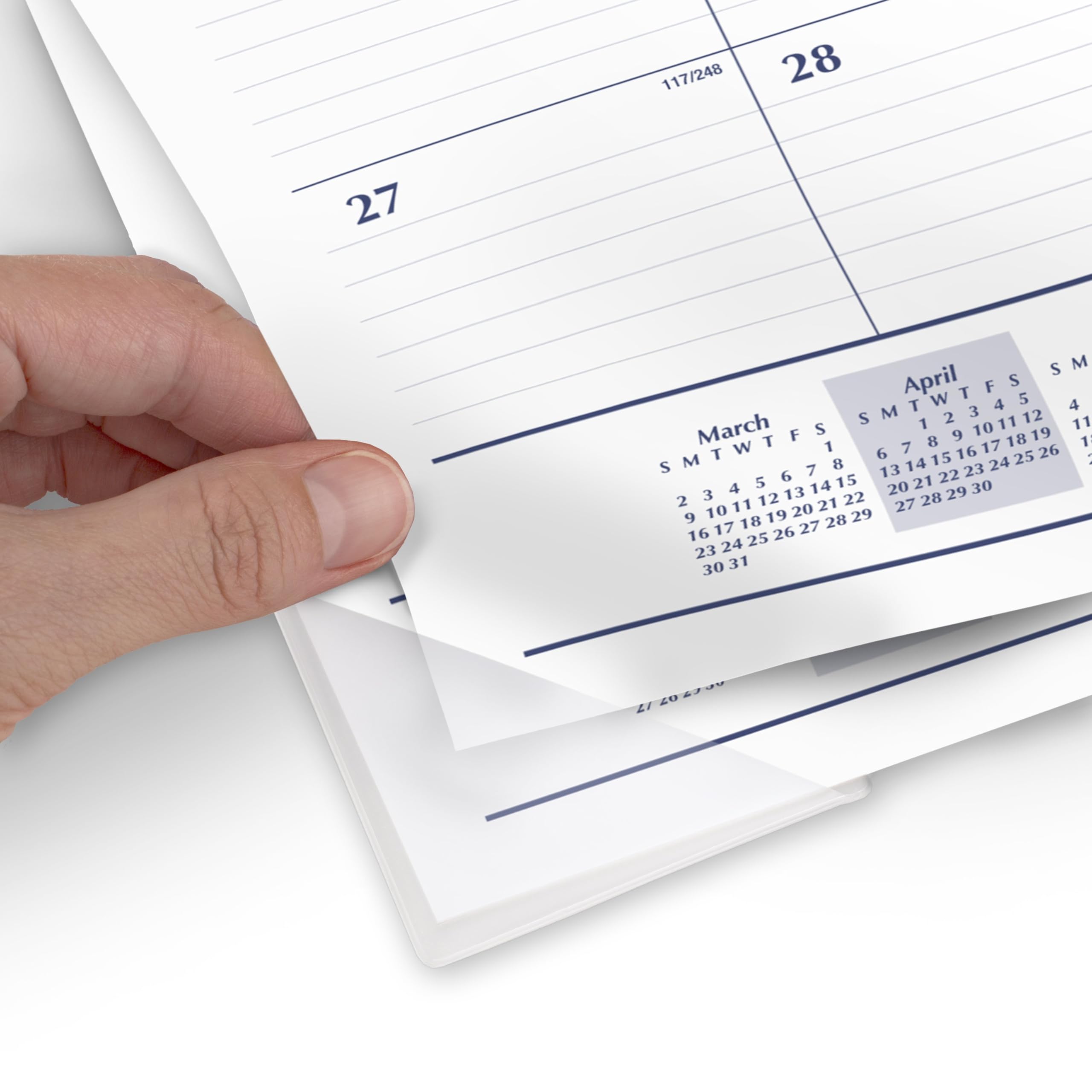 Mead Desk Calendar 2026-2027 Planning Pad, Academic 15-Month April-June, Monthly, 21-3/4" x 17" Standard, Ruled Daily Block, Basic (CAM92020)