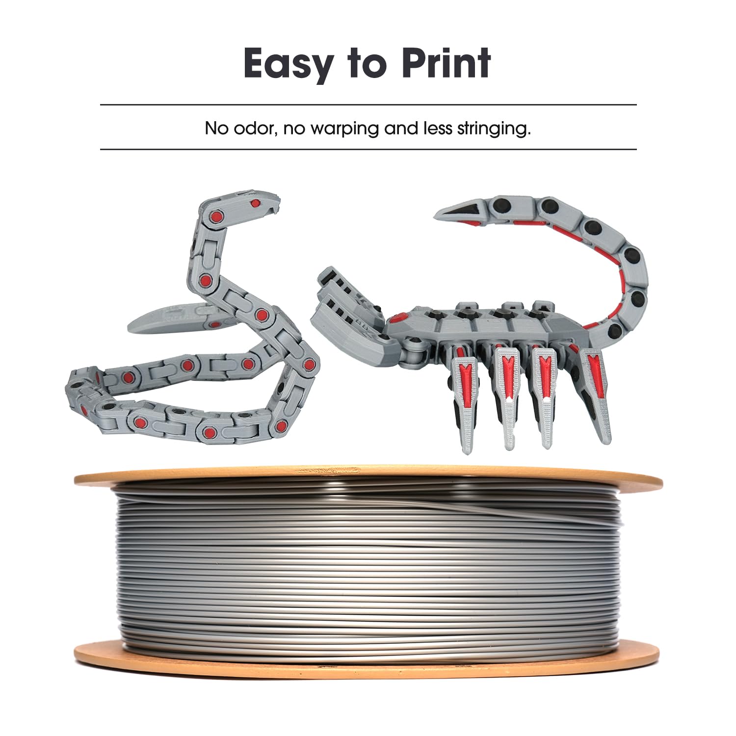 eSUN PLA Filament 1.75mm, PLA Basic 3D Printer Filament Dimensional Accuracy +/- 0.05mm, 1KG Spool (2.2 LBS) Speedy PLA Filament for 3D Printers, White