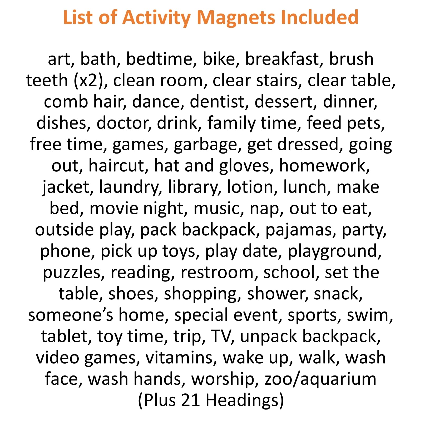 SchKIDules® 93 Pc Home Collection Combo Pack for Visual Schedules, Kids Calendars and Behavior Charts: 72 Home-Themed Activity Magnets Plus 21 Headings Magnets (2nd Ed)