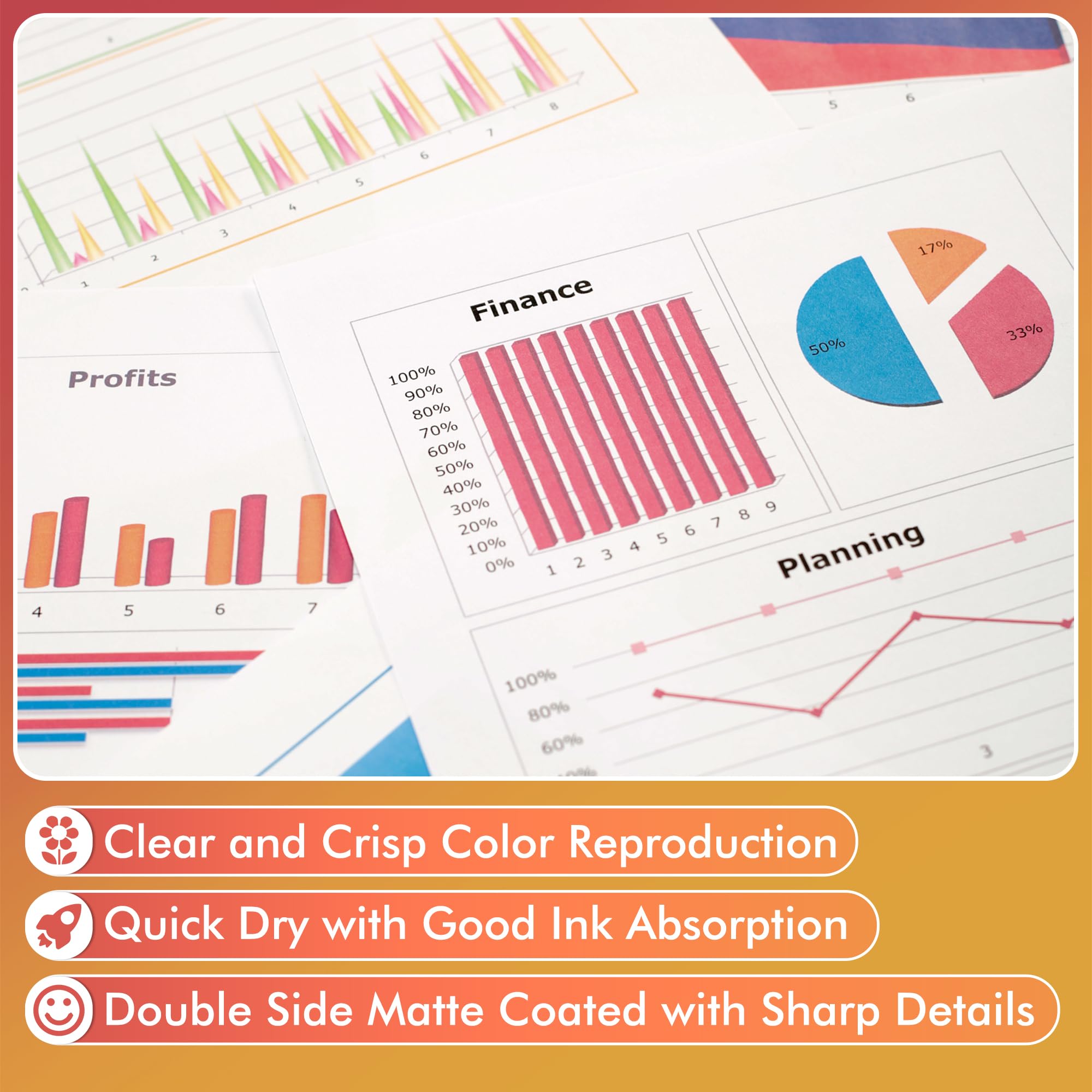 Koala Double Sided Matte Thick Photo Paper 8.5x11 Inches Heavyweight 50 Sheets 250gsm Compatible with Inkjet Printer and Dye Ink