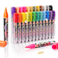 24 Liquid Chalk Markers,Chalk Markers for Blackboards, Chalk Board Markers for Dry Wet Erase, Non-Toxic Ink, Chalkboard Chalks for Non-porous Window,Glass,Bistro LED Board With Stickers