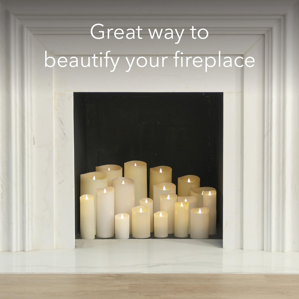 Softflame Flameless LED Candles with Remote Control, 3"x 7"Flickering 3D Moving Flame Battery Operated Candles in Real Wax Shell for Indoor Use, Home Decor Ivory