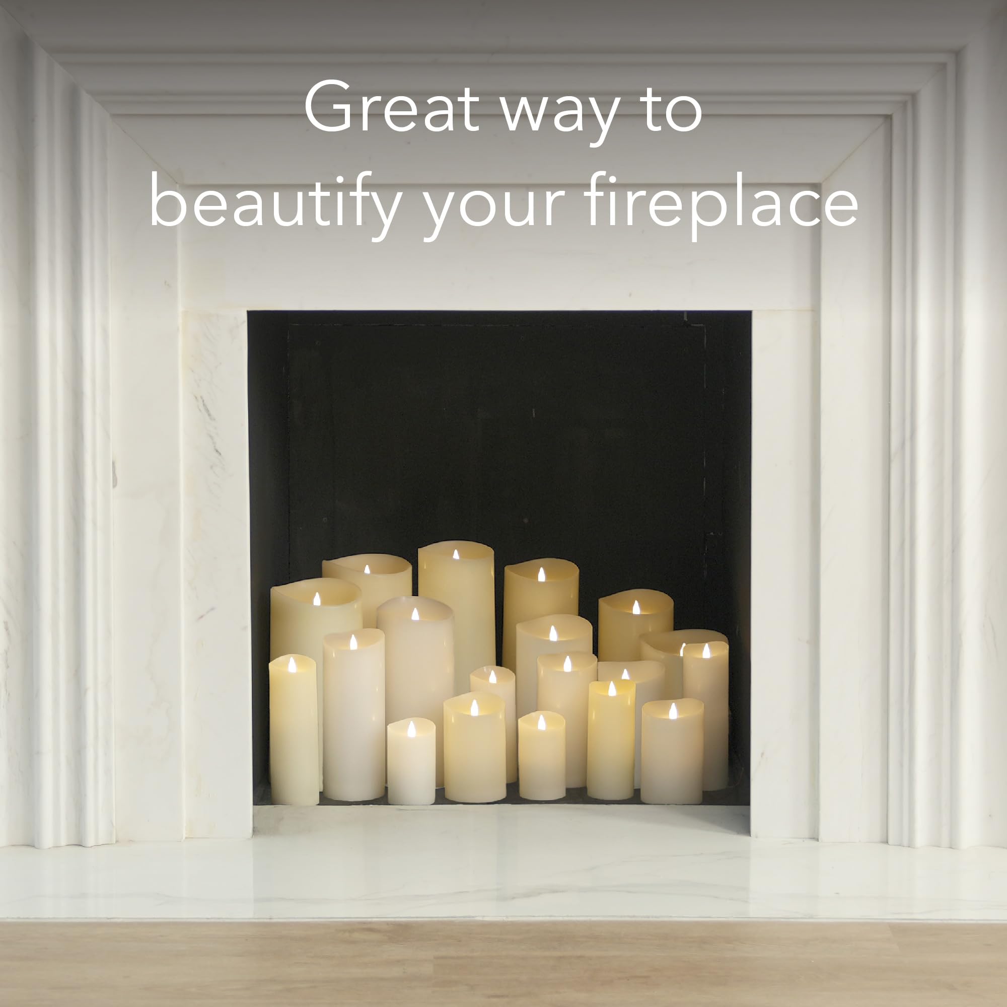 Softflame Flameless LED Candles with Remote Control, 3"x 7"Flickering 3D Moving Flame Battery Operated Candles in Real Wax Shell for Indoor Use, Home Decor Ivory