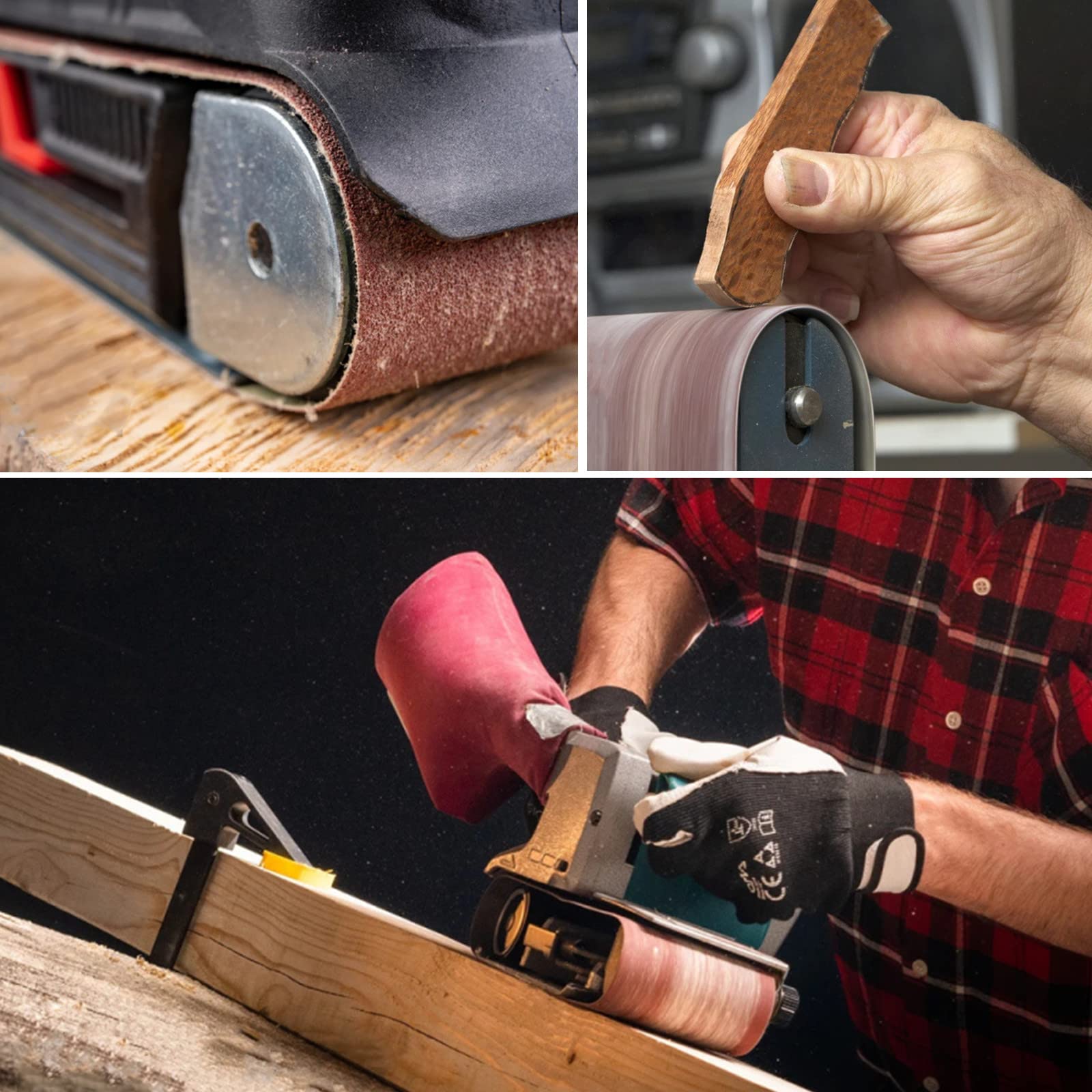 POTUINOM 15pcs Sanding Belts 3 x 21 Inch,Belt Sander Belts 80/120/150/240/400 Assorted Grits,Best for Sanding Wood,Metal and Paint-15 Pack