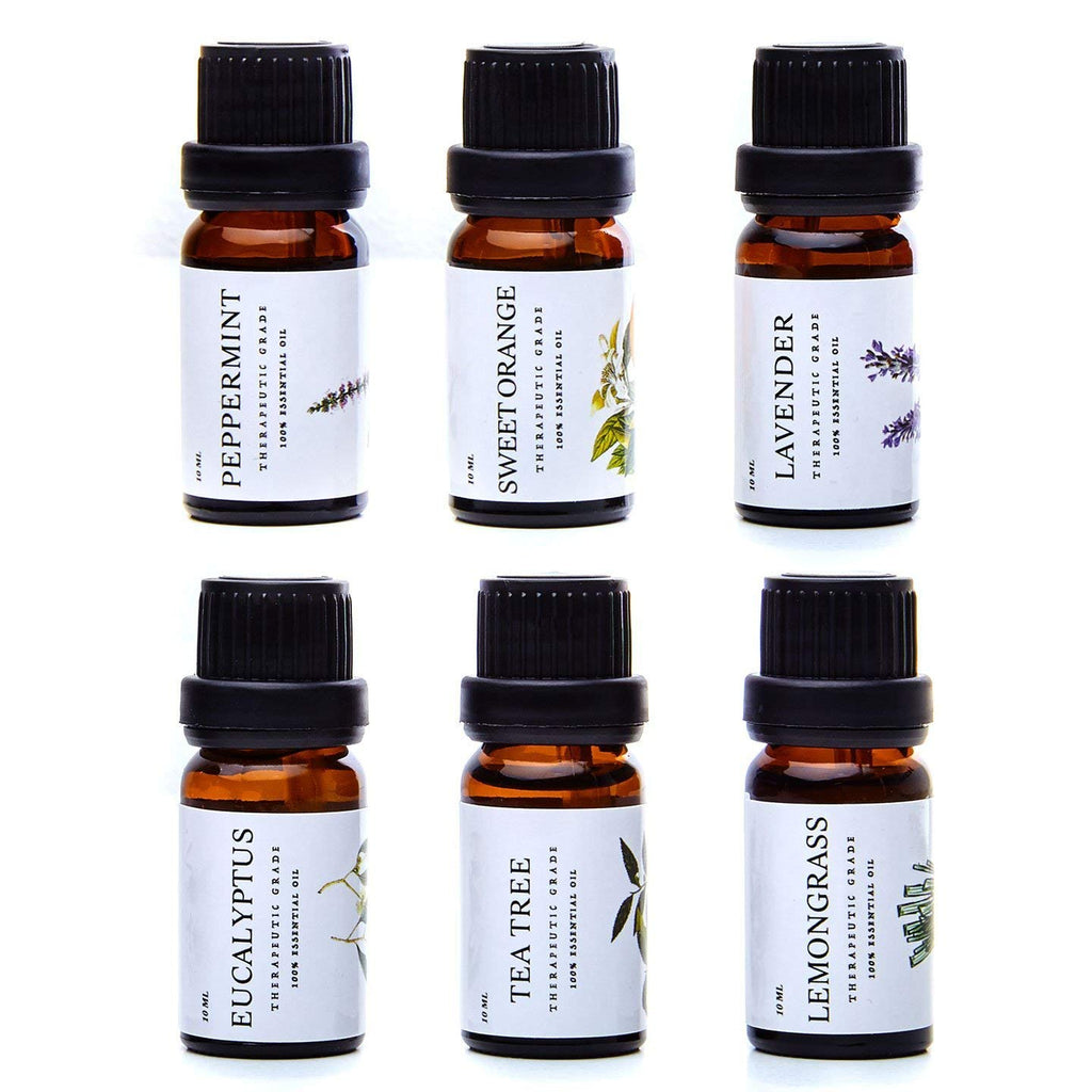 Essential Oils by Pure Essentials 100% Pure Oils kit- Top 6 Aromatherapy Oils Gift Set-6 Pack, 10Ml