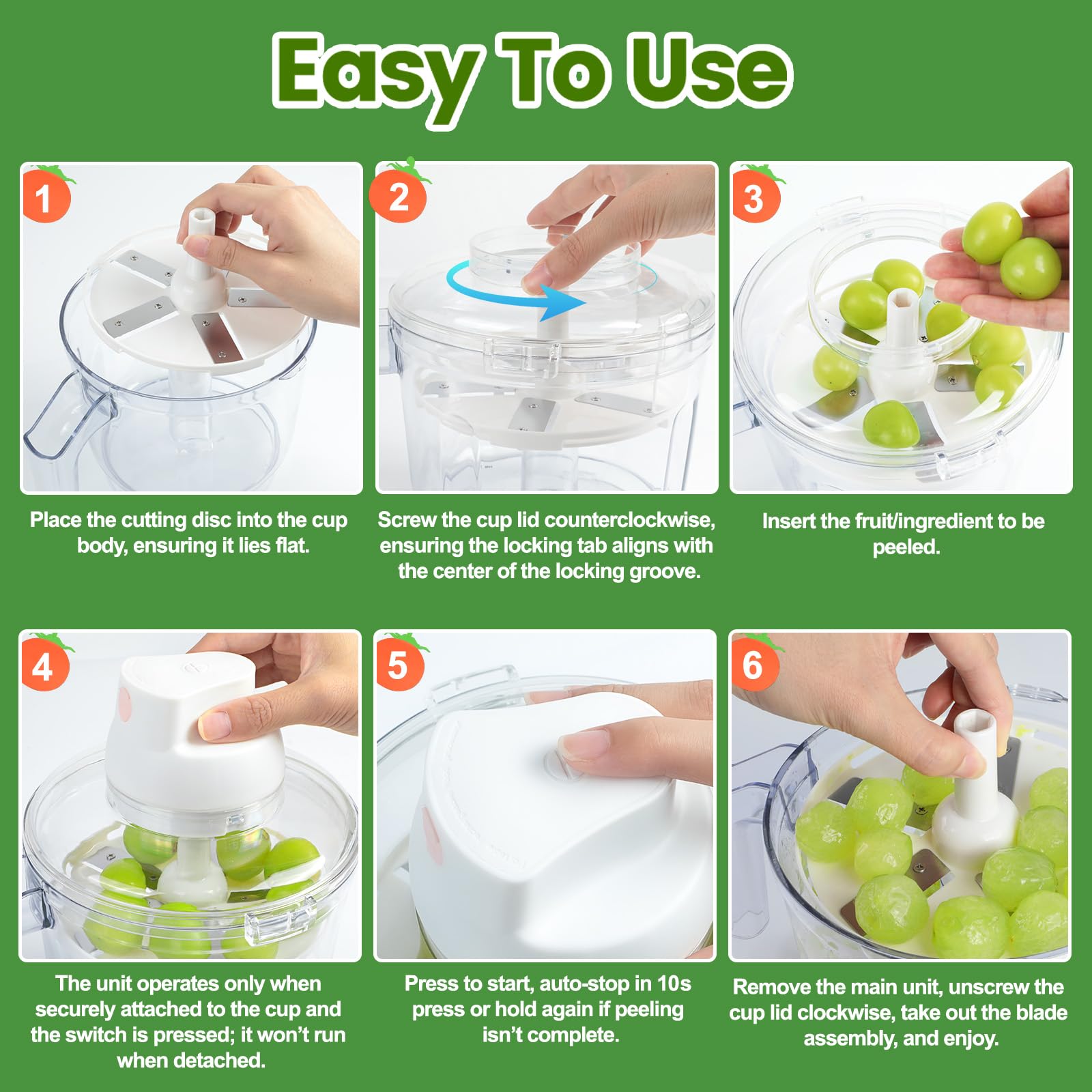 Garlic Peeler Electric – Automatic Grape Peeling Machine & Fruit Skin Remover, Fast & Effort-Saving Kitchen Tool